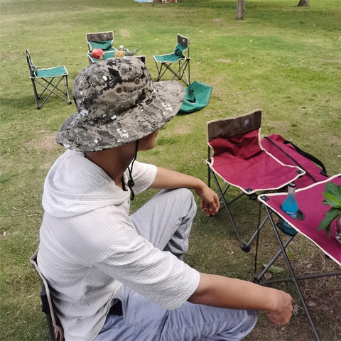AOTU Camouflage Bucket Hat Cap with Anti-mosquito Head Net Face Mesh for Outdoor Camping Fishing