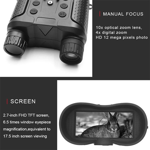 NV8160 Head Mounted Night Vision 8X Digital Zoom Hands-free Tactical Helmet Goggles 1080P HD Infrared Binoculars