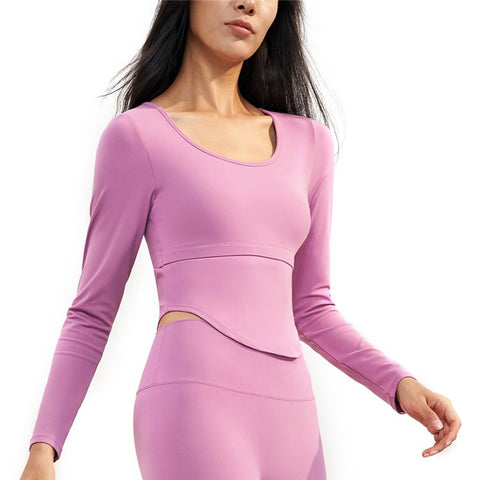 CX1575 Womens Long Sleeve Gym Tops Nuls Free Sports T-Shirt Fitness Workout Yoga