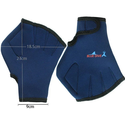 BLUE DIVE ST-08 1 Pair Neoprene Aquatics Gloves Webbed Swimming Gloves Water Training Paddles