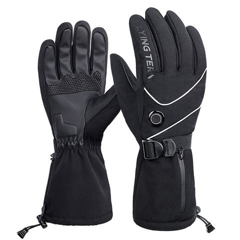 FLYINGTERN Motorcycle Snowmobile Heated Gloves Touch Screen Heated Mittens Winter Ski Gloves Electric Heating Thermal Gloves, Battery Powered