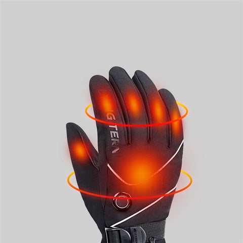 FLYINGTERN Motorcycle Snowmobile Heated Gloves Touch Screen Heated Mittens Winter Ski Gloves Electric Heating Thermal Gloves, Battery Powered