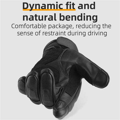 WEST BIKING 1 Pair Touch Screen Motorcycle Riding Gloves Motocross Goat Leather Full Finger Protection Gloves