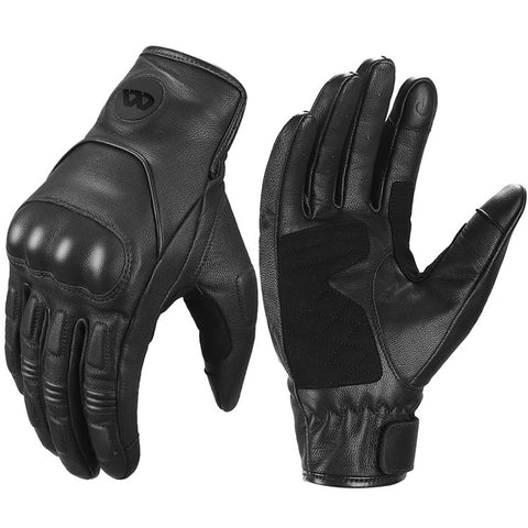 WEST BIKING 1 Pair Touch Screen Motorcycle Riding Gloves Motocross Goat Leather Full Finger Protection Gloves