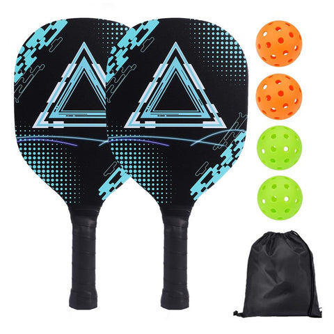 Portable Wooden Pickleball Paddle Set for Beginners with 2 Rackets + 4 Balls + Carry Bag