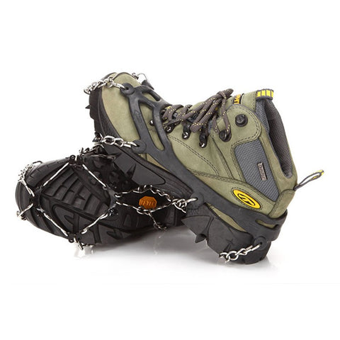 AOTU 1 Pair Anti-slip TPE+Manganese Steel Crampons + 210D Oxford Cloth Leg Gaiters Snow Walking Shoes Accessories