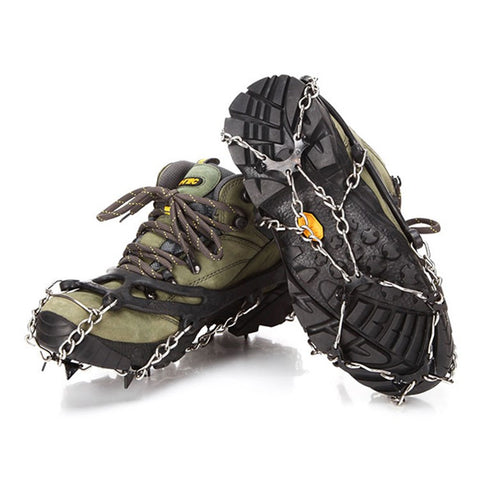 AOTU 1 Pair Anti-slip TPE+Manganese Steel Crampons + 210D Oxford Cloth Leg Gaiters Snow Walking Shoes Accessories