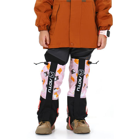AOTU 1 Pair Waterproof Snow-proof Leg Gaiters Kids Outdoor Climbing Skiing Calf Cover