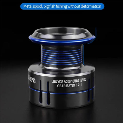 LE3000 Spinning Fishing Reels 12+1BB Metal Spool Reels 15KG Unloading Force Screw-In Handle