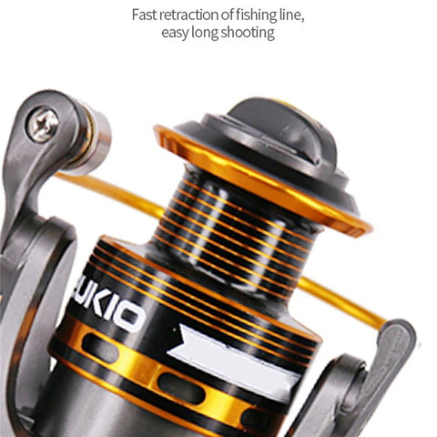 DEUKIO JS5000 5.2:1 Gear Ratio Aluminum Alloy Spool Spinning Fishing Reel for Freshwater Saltwater