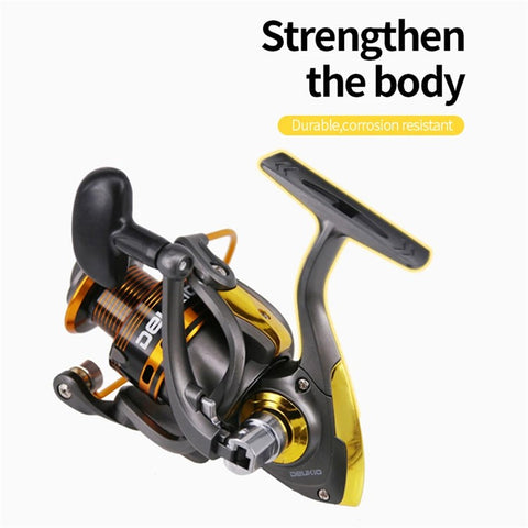 DEUKIO JS3000 5.2:1 Gear Ratio Aluminum Alloy Spool Spinning Fishing Reel for Freshwater Saltwater