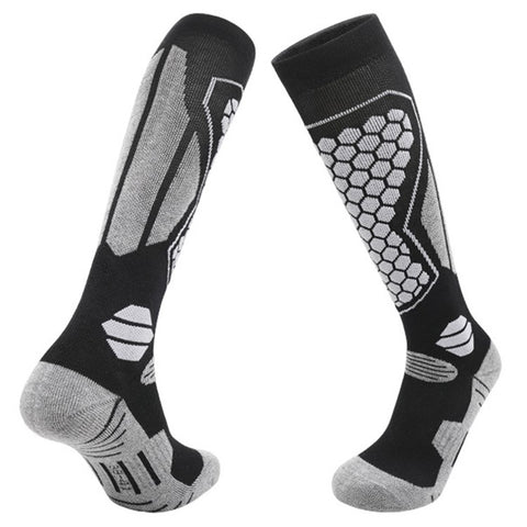 RONYUESS 8208 1 Pair Ski Socks Winter Thicken Compression High Tube Snowboard Socks for Men Women, Size M: 34-38