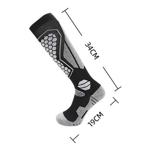 RONYUESS 8208 1 Pair Ski Socks Winter Thicken Compression High Tube Snowboard Socks for Men Women, Size M: 34-38