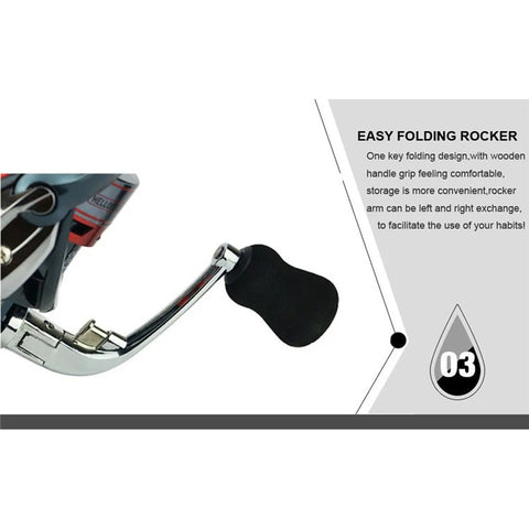 YUMOSHI XS2000 Metal Rocker Arm Spinning Reel Gapless 14BB Outdoor Fishing Reel