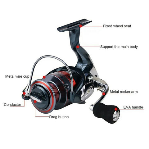 YUMOSHI XS3000 Metal Rocker Arm Spinning Reel Gapless 14BB Outdoor Fishing Reel