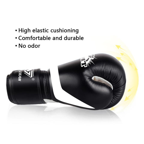 AIBEIJIAN 12oz Adult PU Mitts for Muay Thai MMA Training Workout Kickboxing Sports Boxing Gloves
