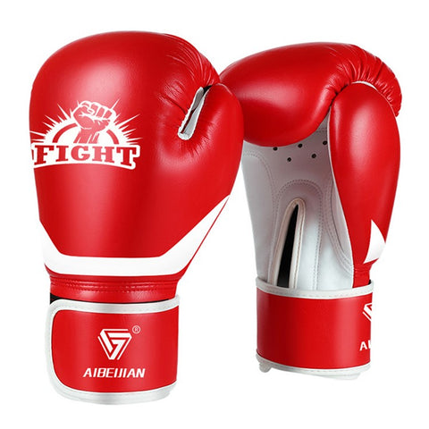 AIBEIJIAN 12oz Adult PU Mitts for Muay Thai MMA Training Workout Kickboxing Sports Boxing Gloves