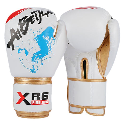 AIBEIJIAN 12oz Adult PU Leather Boxing Gloves Breathable Muay Thai Kickboxing Training Mitts