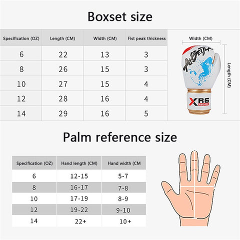 AIBEIJIAN 12oz Adult PU Leather Boxing Gloves Breathable Muay Thai Kickboxing Training Mitts