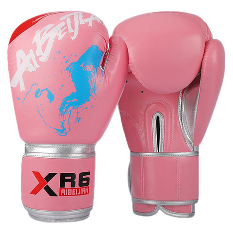 AIBEIJIAN 12oz Adult PU Leather Boxing Gloves Breathable Muay Thai Kickboxing Training Mitts
