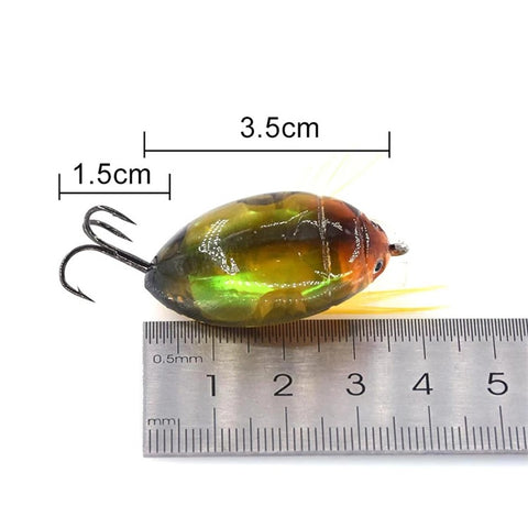 3PCS 3.5cm Bionic Insect Shape Fishing Lure 4g Fishing Bait Crankbait Floating Tackle with Storage Box