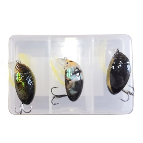 3PCS 3.5cm Bionic Insect Shape Fishing Lure 4g Fishing Bait Crankbait Floating Tackle with Storage Box