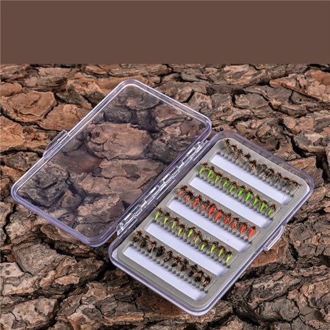 LEO 28254 50Pcs Fly Fishing Lures Kit Artificial Bait for Bass Trout Salmon Fishing Accessories