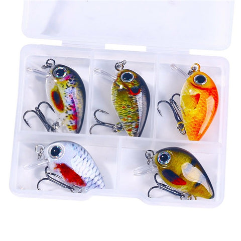 5Pcs Mini Bionic Hard Bait Saltwater Freshwater Fishing Minnow Crankbaits Wobbler Artificial Lures