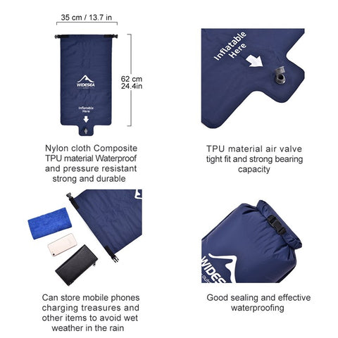 WIDESEA WSCM-005 Outdoor Camping Double Person Inflatable Mattress Folding Air Bed Picnic Pillow Blanket with Air Bag