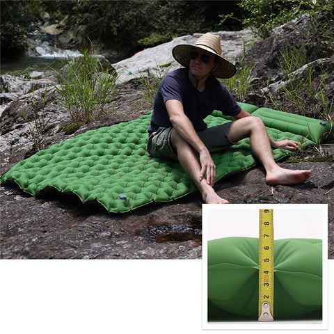 200x120CM Inflatable Sleeping Mat Built-in Foot Pump Compact Air Mattress with Pillow for Camping, Backpacking, Hiking