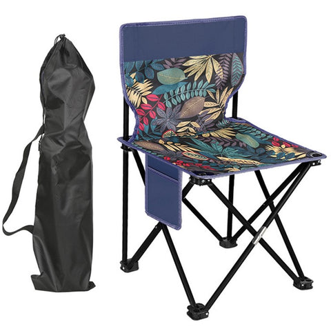 Size S Metal+Oxford Cloth Portable Folding Chair Outdoor Camping Fishing Backrest Chair