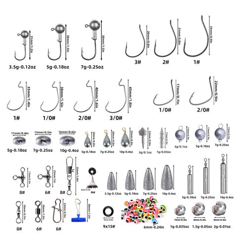 397Pcs / Set Fishing Lures Bait Tackle Kit Set with Waterproof Box for Freshwater Trout Bass Fishing