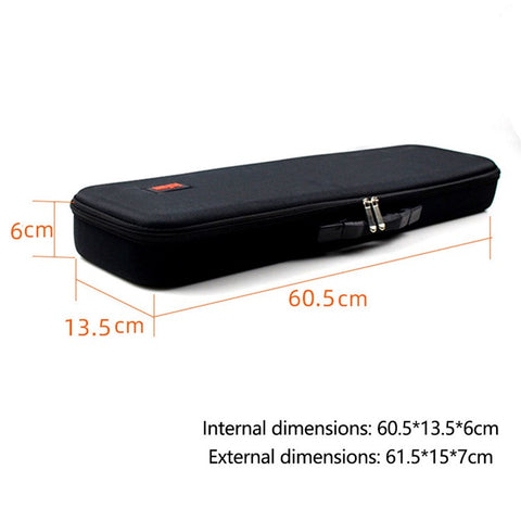 JSFUN 61.5x15x7cm Fishing Rod Storage Bag Shock-Absorbed EVA Hardshell Case for Fishing Tools