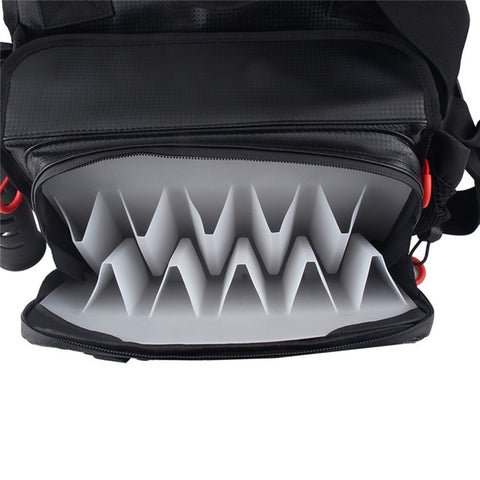 A019 Fishing Rod Holder Shrimp Lure Storage Bag Waterproof PU Leather Waist Pack