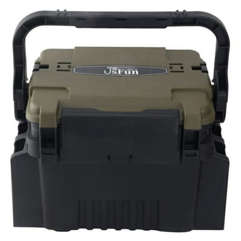 JSFUN FB90 Fishing Box Organizer Multi-function Lure Live Fish Bucket Thicken Storage Box, Size S: 31.5x17.7x23cm