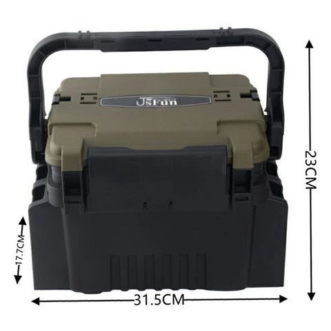 JSFUN FB90 Fishing Box Organizer Multi-function Lure Live Fish Bucket Thicken Storage Box, Size S: 31.5x17.7x23cm