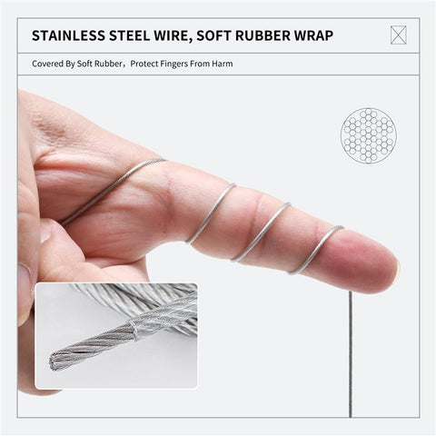 LEO 28282 Stainless Steel  Fish Buckle Lock Fishing Stringer Clip with 7pcs Snaps Fishing Holder Kit