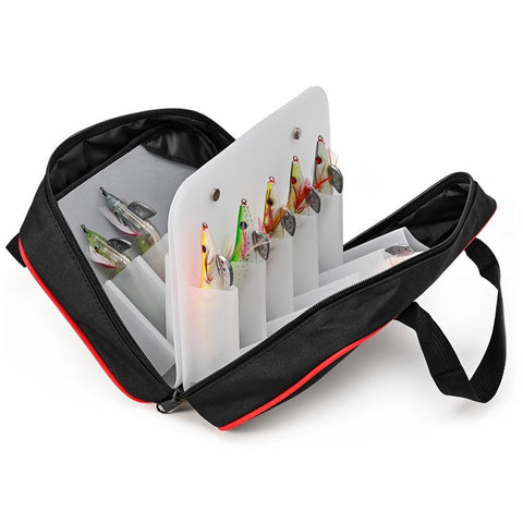 LEO 28256 20-Grid Polyester+PP Squid Hook Storage Bag Fishing Lures Soft Bait Storage Case