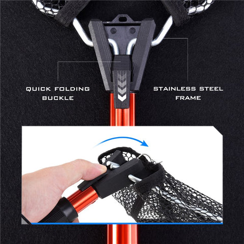 LEO 28262 Triangle Fishing Net Folding Aluminium Alloy+ABS Telescopic Handle Fishing Dip Net