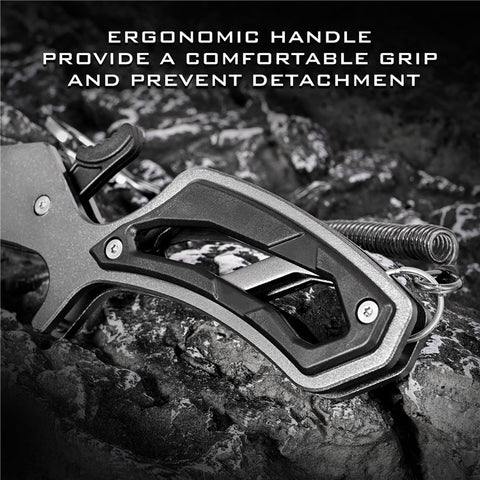 LEO 28235 Anti-skid Fishing Grip Aluminum Alloy Fish Control Clamp with Anti-lost Rope and Buckle