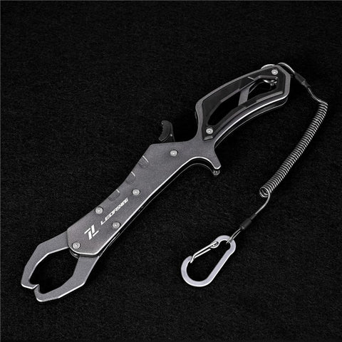 LEO 28235 Anti-skid Fishing Grip Aluminum Alloy Fish Control Clamp with Anti-lost Rope and Buckle