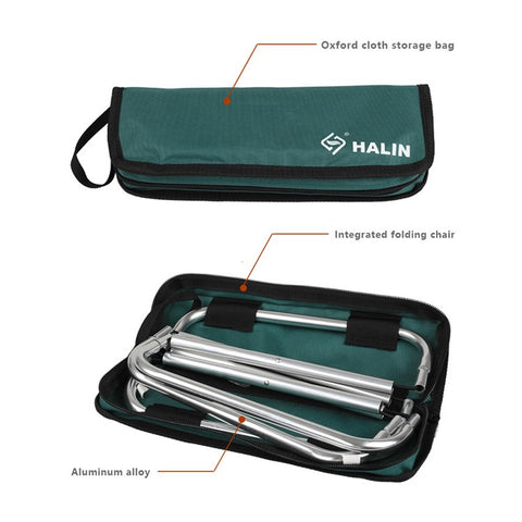 HALIN Camping Portable Folding Stools Ultralight Oxford Cloth + Aluminium Alloy Fishing Chair