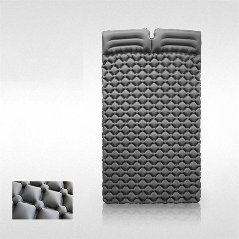 GM-DAM01 Double Person Rhombus Air Mat Outdoor Camping Sleeping Cushion Inflatable Mattress with Pillow