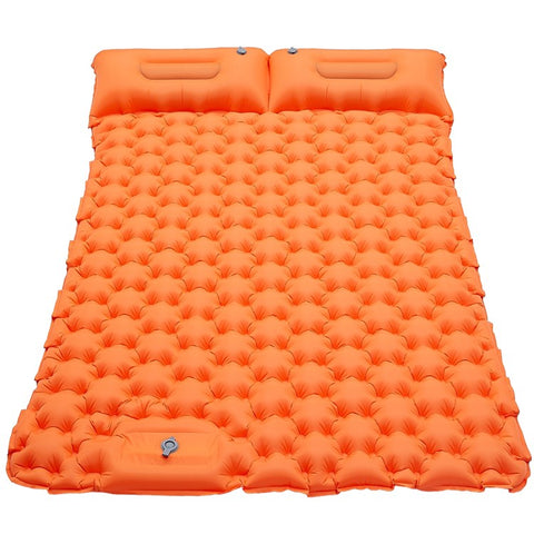Portable 2 Person Camping Mat Foot Stepping Inflation Air Mattress Waterproof Sleeping Pad with Pillow