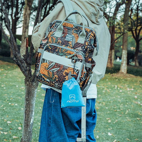 AOTU 220x150cm Portable Moisture-proof Picnic Mat 420D Oxford Cloth Camping Lawn Mat Carpet with Ground Nail