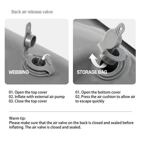 GM-z01 Adjustable Outdoor Inflatable Folding Seat Cushion 40D Nylon Camping Picnic Beach Chair