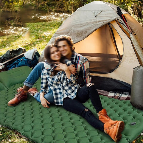 GM-SR01 Double Sleeping Mat 190x122cm Inflatable Camping Mattress Built-in Pump with Pillows