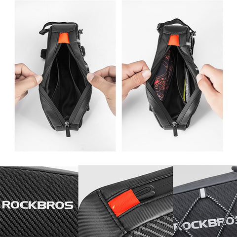 ROCKBROS Bicycle Front Bags Reflective Frame Cycling Tube Large Capacity Bag Fietstassan Ultralight Bicycle Bags Cycling Pannier
