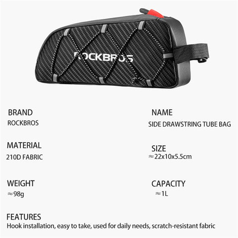 ROCKBROS Bicycle Front Bags Reflective Frame Cycling Tube Large Capacity Bag Fietstassan Ultralight Bicycle Bags Cycling Pannier