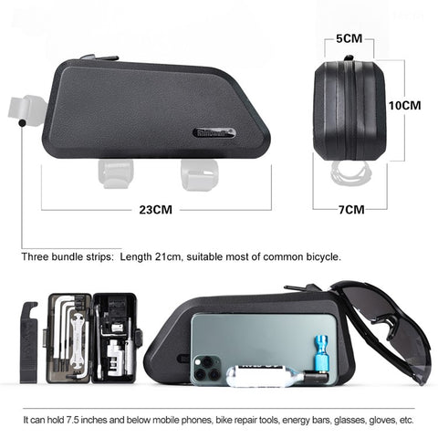 RHINOWALK K30 1.5L Waterproof Bicycle Top Tube Bag Mountain Bike Front Beam Bag